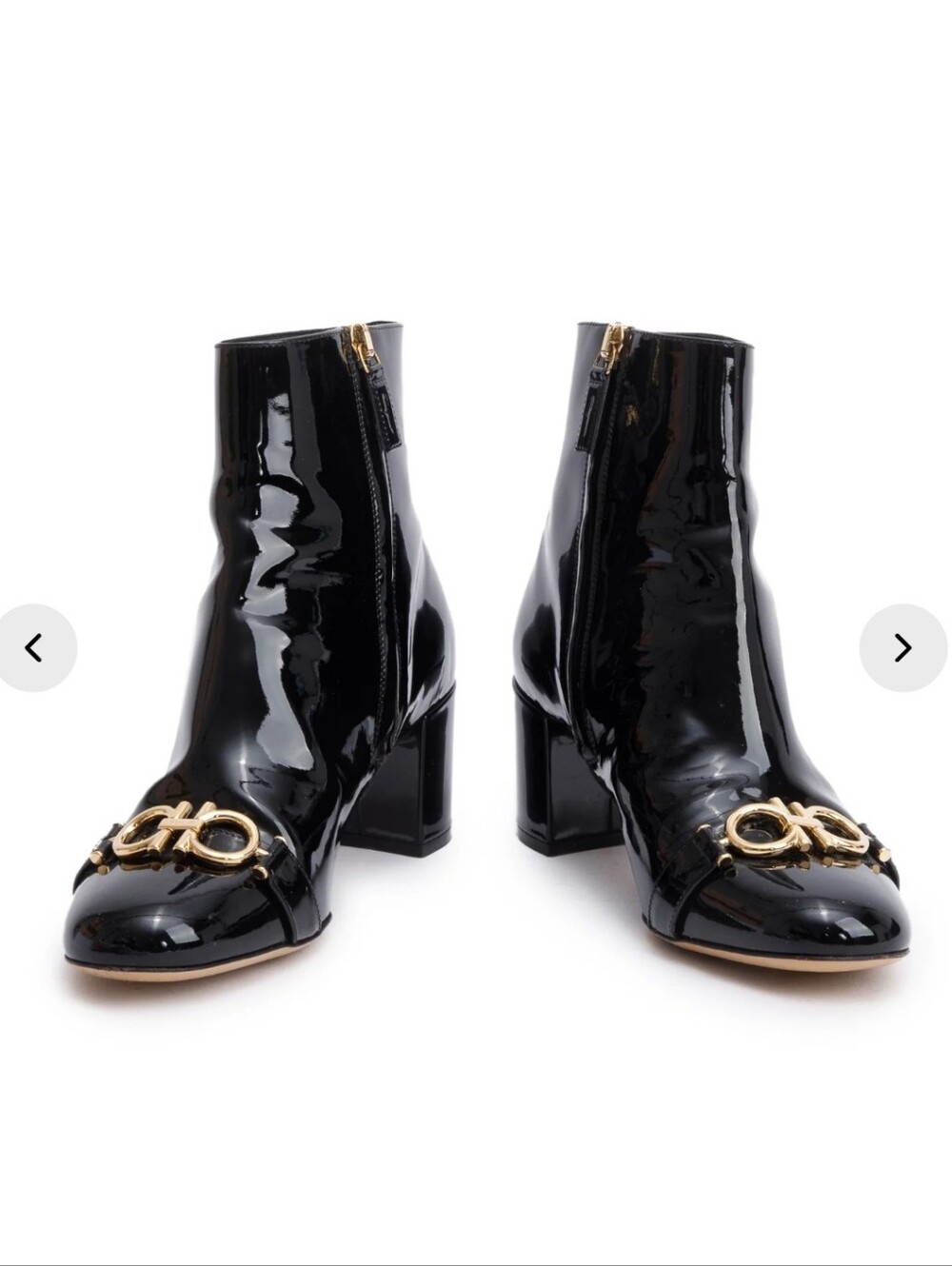Black with gold boots  6 1/2 salvatore ferragamo - Picture 2 of 6